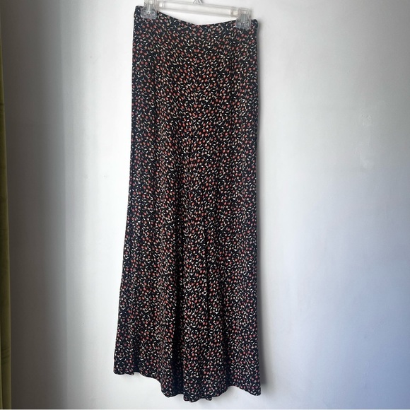 Free People Easy Peasy Black High Rise Wide Leg Pants in Cherry Print 4 - Picture 4 of 6
